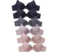 Mamia Women's Basic Plain Bras, Pack of 6, #068, 38B