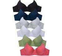 Mamia Women's Basic Plain Bras, Pack of 6, 4500p4, 32B