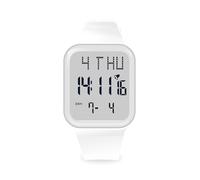 Mamiddle 50M Waterproof Children's Digital Watch with Alarm Clock, Chiem, Stopwatch, Calendar, Backlight, Double Time for Ages 5-17 Years, White