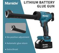 Mamidw Electric Glass Caulking Gun LED 6 Speed Cordless Silicone Gun Multifunctional DIY Repair Tool For Makita 18V Battery PIN No Battery