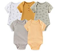 MAMIMAKA Baby Short Sleeve Bodysuits Baby Boys Clothes Cotton Vest one-Piece,3-6 Months
