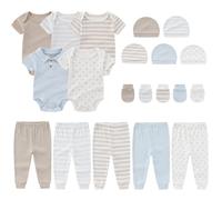 MAMIMAKA Newborn Baby Clothes Set 20-Piece Baby Boy Girl Bodysuits Pants Caps Mittens Infant Outfit Set