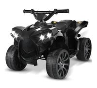 MAMIZO 6V Kids Electric Ride on Car, ATV Quad Bike with MP3 Music Player, Trumpet and LED Lights, USB Charging, Children Vehicle Quad Electric Car 3-5 km/h, for 3 Years Old Boys Girls, Black