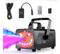MAMIZO Fog Machine 500W Pumpkin Head, Mini Smoke Machine with 13 Colours 9 LED Light, Wireless Remote Control for Halloween, Christmas & DJ Party