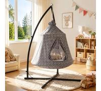 MAMIZO Hammock Chair with Frame, Hanging Swing Chair Indoor & Outdoor, Grey