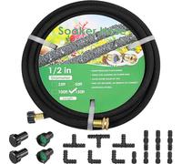 MAMIZO Soaker Hose Kit 150 Ft 1/2" Brass Connectors Heavy Duty Water Saving
