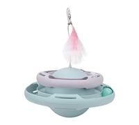 MAMJENNI Cat Turntable Toy Safe Multifunctional Attractive Puzzle Turntable Kitten Toys with Funny Cat Stick for Cats