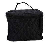 MAMJENNI for Makeup Brush Organizer, Large Capacity Cosmetic Bag, HD Mirror, Nylon Cloth with Support Bar, Folding Design for Storage