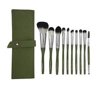 MAMJENNI for Makeup Brush Set with PU Storage Bag, Gentle Soft Hair, Ergonomic Handle, High-Gloss Aluminum Tube for Makeup, Ideal for Novice and Professional U (Ink Blue)