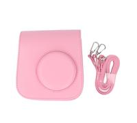 MAMJENNI Instant Camera Protective Case with Removable Adjustable Strap Retro Rain Proof Scratch Resistant PU Leather Bag for Mini SE 7 Plus (Pink)