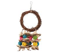 MAMJENNI Parrot Chewing Toys Rattan Colorful Multipurpose Bird Cage Bite Toy for African Grey Macaws Cockatoos Parrots