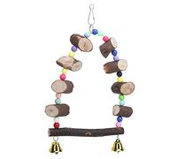 MAMJENNI Parrot Swing Toy Wooden Parrot Suspension Bridge Swing for Small Medium Budgies Birds (M)