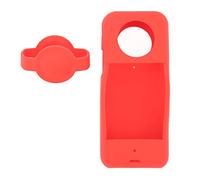 MAMJENNI Silicone Case Lens Cap Kit Action Camera Cover Sleeve Lens Guard Accessories for Insta360 X3 (Red)