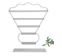 MAMJENNINail Polish Organizer for Display, 5 Layer Badminton Shape Rack, Sturdy Storage Shelf for Nail Art Salon, Holds 100 Bottles, Odorless Eco-Friendly Material, Modern Design f (White)