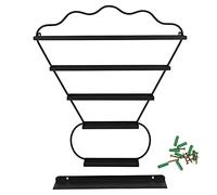 MAMJENNINail Polish Organizer for Display, 5 Layer Badminton Shape Rack, Sturdy Storage Shelf for Nail Art Salon, Holds 100 Bottles, Odorless Eco-Friendly Material, Modern Design f (Black)