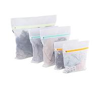MAMLYN 5 Mesh Laundry Lingerie Bags | Breathable Wash Fabric With Durable Zippers | For Underwear, Socks, Delicates, Hoisery, Stockings, Bras, Shirts & More | Reusable & Portable Travel Organizer Set