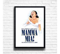Mamma Mia Poster Print, Musical Print, A4 A3 West End Broadway Theatre Show, Wall Art Deco Special Canvas West End Print, London theatre art frame options (A4 Framed (Black))