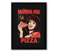 Mamma Mia Retro Framed Wall Art Print A1 (84.1×59.4cm) Black, Wall Decor for Living Room, Bedroom, Office & Home, Ready to Hang, Art Gift