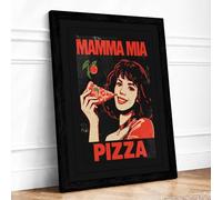 Mamma Mia Retro Framed Wall Art Print A1 Black Frame