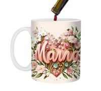 Mamma Mugs for Women, Mom Cup,Ceramic Mother's Day Drinking Cup - Floral Pattern Elegant Memorial Appreciation for Coffee Lovers Tea Fans Son Sonte