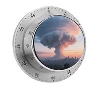 Mammatus Cloud Formation Kitchen Timer 60 Minute Visual Wind Up Timers Indoor Mechanical Timers with Magnetic Base Stainless Steel Timer for Home Cooking Time Management Tool