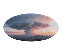 Mammatus Cloud Formation Round Area Rug Non Slip Backing Doormat Water Absorbent Plush Throw Low-Pile Non-Slip Floor Mat Carpet for Living Room Bedroom Entryway Nursery Room 80 * 80cm