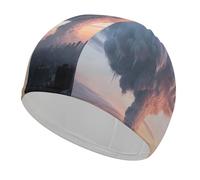 Mammatus Cloud Formation Swim Cap for Women Men Swimming Hat Bath Waterproof Pool Caps for Long Thick Curly Hair