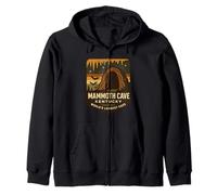 Mammoth Cave Kentucky Shirt Longest Cave Bats Retro Sunset Zip Hoodie