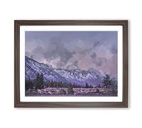 Mammoth Creek In California In Abstract Modern Art Framed Print | A2 Walnut Framed Wall Art | Ready to Hang | Abstract Fantasy Picture | Living Room Bedroom Lounge Office