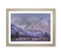 Mammoth Creek In California In Abstract Modern Art Framed Print | A4 Oak Framed Wall Art | Ready to Hang | Abstract Fantasy Picture | Living Room Bedroom Lounge Office
