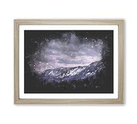 Mammoth Creek In California Paint Splash Modern Art Framed Print | A2 Oak Framed Wall Art | Ready to Hang | Modern Nature Picture | Living Room Bedroom Lounge Office