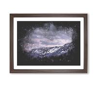Mammoth Creek In California Paint Splash Modern Art Framed Print | A3 Walnut Framed Wall Art | Ready to Hang | Modern Nature Picture | Living Room Bedroom Lounge Office