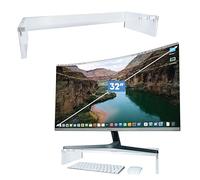 Mammoth DuraClear Acrylic Monitor Stand Riser - 9 CM Elevation and 50 CM Wide Computer Monitor Stand - Elevate Monitor & Organize Your Workspace