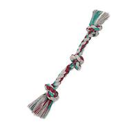 Mammoth Flossy Chews Color 3 Knot Rope Tug - Premium Cotton-Poly Tug Toy for Dogs - Interactive Dog Rope Toy - Tug Dog Chew Toy for Small Dogs - Mini 10”