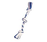 Mammoth Flossy Chews Color 3 Knot Rope Tug - Premium Cotton-Poly Tug Toy for Dogs - Interactive Dog Rope Toy - Tug Dog Chew Toy for Small Dogs - Mini 10”