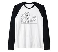 Mammoth Line Art Ice Age Fan Raglan Baseball Tee