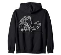 Mammoth Line Art Ice Age Fan Zip Hoodie