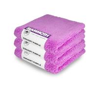 Mammoth Microfibres Supa Soft Purple Extra Plush Microfibre Towel, 40cm x 40cm (3 Pack)