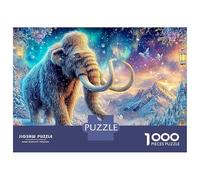 Mammoth near A Magical Snow Castle 1000Pc Jigsaw Puzzle Icefield Mammoth Ideal for Family Fun, Adults & Kids 52x38cm/1000pcs