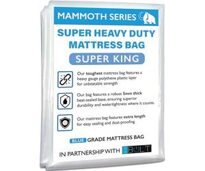 MAMMOTH Premium Mattress Storage Bag - Robust Protection for Moving & Storing - Shields Against Dust, Stains, and Pests (Super King - PRO)