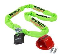 Mammoth Security Heavy Duty Motorcycle Chain and Padlock + Ground Anchor 1.8M Length Steel Chain - Motorbike Scooter Security