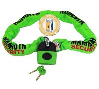 Mammoth Security Motorcycle Lock & Chain Sold Secure Gold Approved 12mm Thick Square Chain x 1.2m Long Motorbike Scooter Quad Padlock & Chain