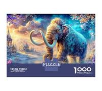 Mammoth Walking by Winter River 1000 Piece Jigsaw Puzzle Icefield Mammoth Great Gift for Boys, Girls, Men & Women 70x50cm/1000pcs