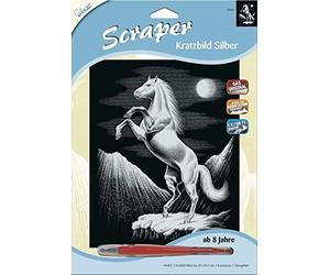 Mammut 136043 - Scraper Kratzbild Silber groß - Pferd