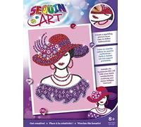 Mammut 8011944 Sequin Art Sequin Picture Red Hat, Plug-In Picture Creative Set, Complete Set with Styrofoam Frame, Picture Template, Sequins, Pins Instructions, Craft Set for Children from 8 Years