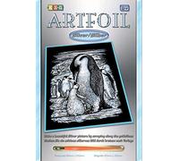 MAMMUT 8250609 Art Foil, Scratch Picture, Animal Motif, Penguins, Silver, Complete Set with Scratch Picture, Scratch Knife and Instructions (English language not guaranteed), Scraper, Scratch, Scratch