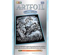MAMMUT 8251033 Art Foil, Scratch Picture, Animal Motif, Stallion, Horse, Silver, Complete Set with Scratch Picture, Scratch Knife and Instructions (English language not guaranteed), Scraper, Scratch,