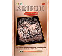 Mammut 8270613 Art Foil, Scratch Picture, Animal Motif, Horse with Foal, Copper, Complete Set with Scratch Picture, Scratch Knife and Instructions (English language not guaranteed), Scraper, Scratch,