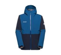 Mammut Lightweight elastic hardshell jacket for hiking Linard Guide HS Hooded Jacket Men - marine-tschiel, S