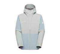 Mammut Lightweight elastic hardshell jacket for hiking Linard Guide HS Hooded Jacket Men - nebla-silver sage, S